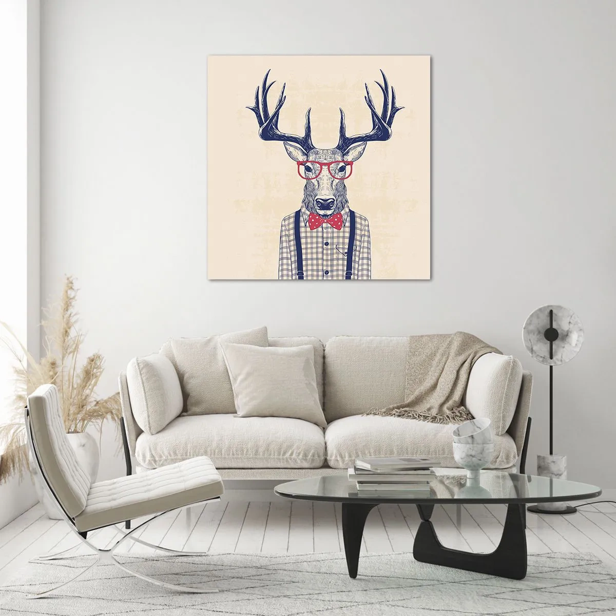 Quadro em vidro - Extravagância engraçada - 70x70 cm