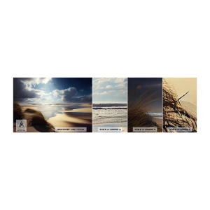 Amostra de papel de parede autocolante Deluxe Sticker - Praia, praia selvagem - Praia, Mar, Dunas - 100x30 cm