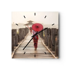 Relógio de parede - Relógio em vidro - Na ponte velha - 30x30 cm