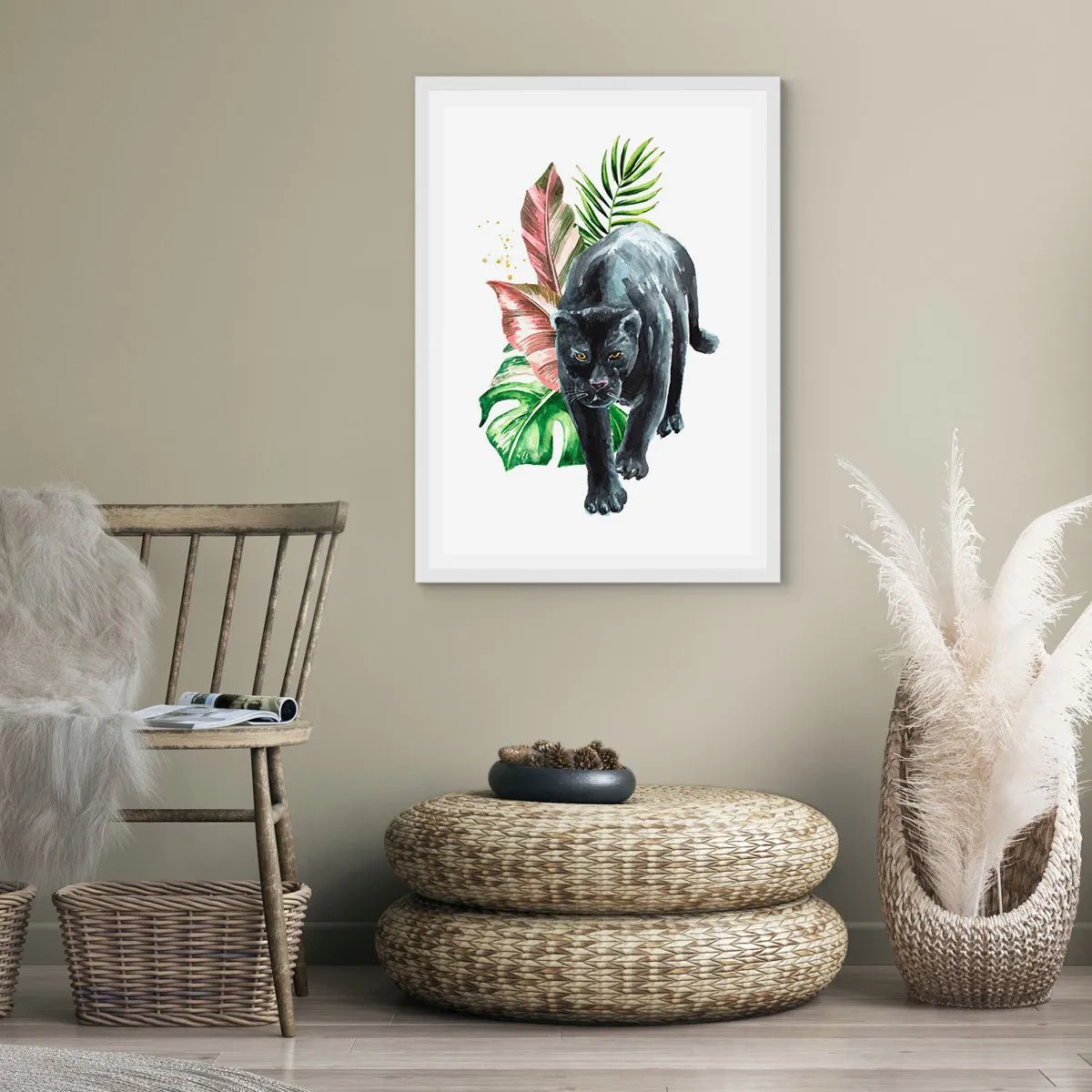 Pôster em moldura branca - Coração selvagem - 70x100 cm