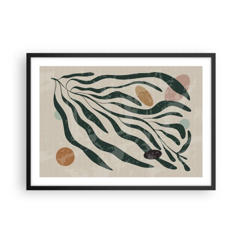 Pôster com moldura preta - Entre a vegetação - 70x50 cm