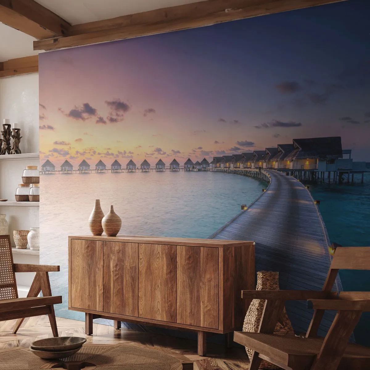 Papel de Parede Premium Sand - Férias - de volta às fontes - Maldivas, Paisagem, Viagens - 100x70 cm