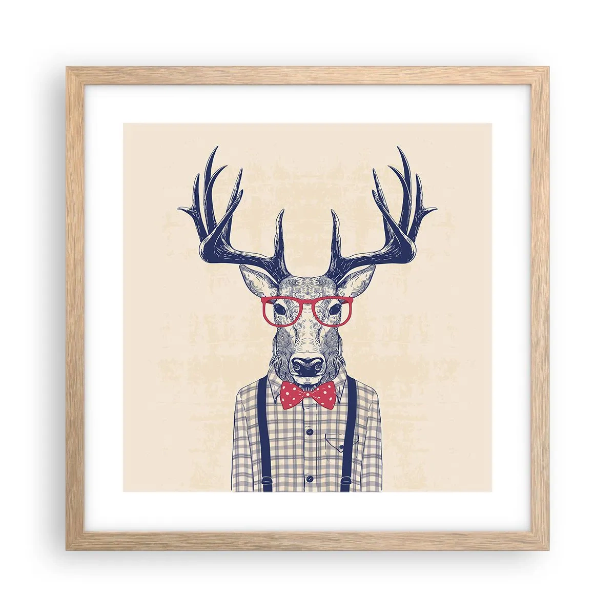 Pôster com moldura de carvalho claro - Extravagância engraçada - 40x40 cm