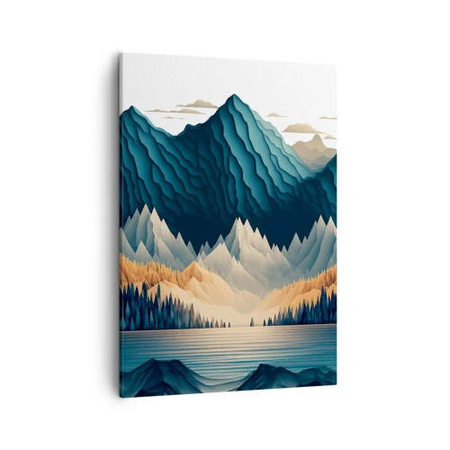 Quadro em tela - Paisagem montanhosa perfeita - 50x70 cm