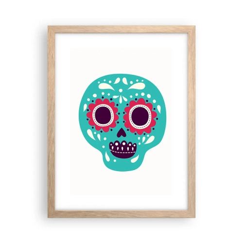 Pôster com moldura de carvalho claro - Vida – diversão até a morte - 30x40 cm