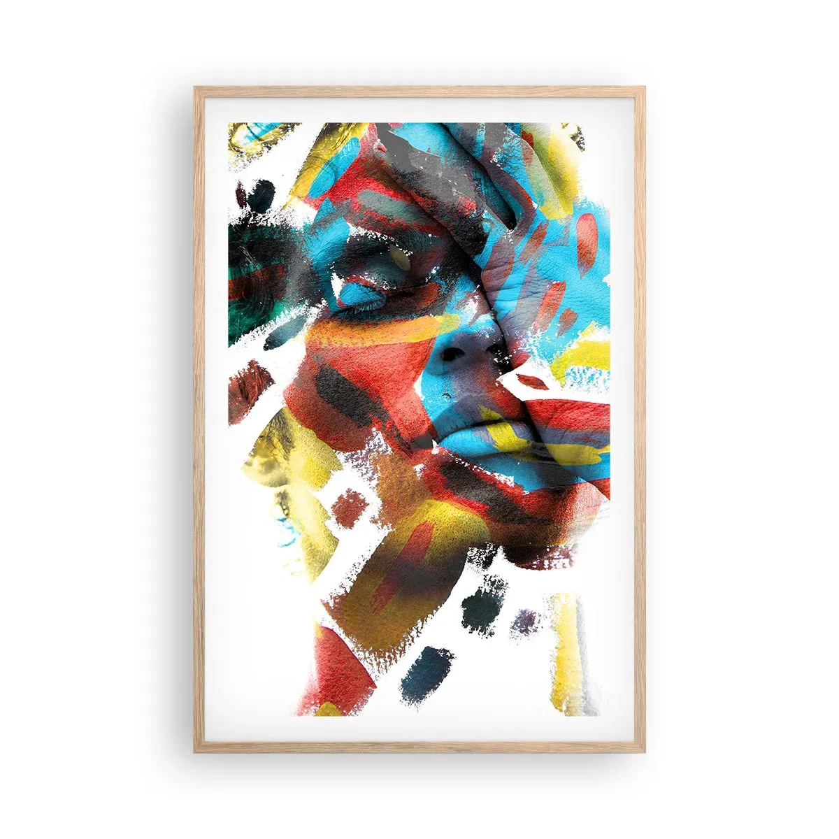 Pôster com moldura de carvalho claro - Personalidade colorida - 61x91 cm