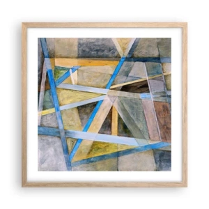 Pôster com moldura de carvalho claro - Em linha reta ou na diagonal? - 50x50 cm