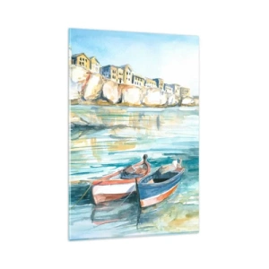 Quadro em vidro - Paisagem em azul - 80x120 cm