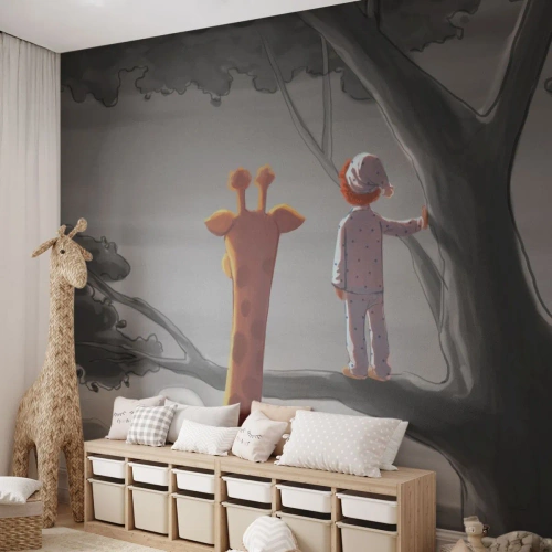 Papel de Parede Premium Sand - Isso está realmente acontecendo - Girafa, Infantil, Sonhar - 400x280 cm