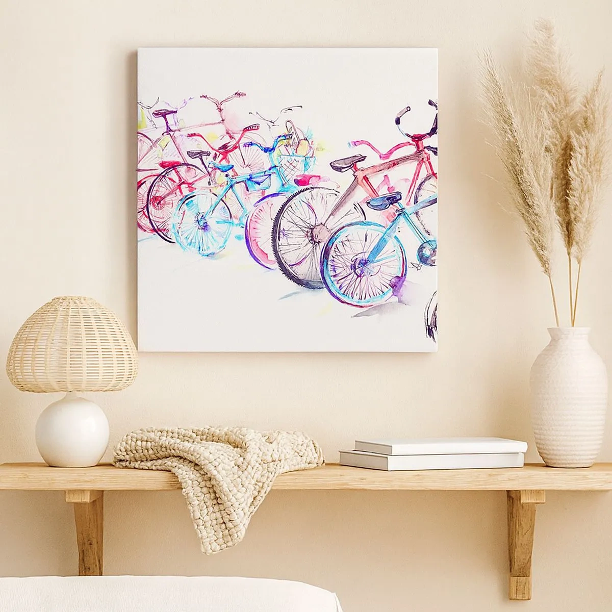 Quadro em tela - Reunião do Clube Antimoto - 30x30 cm