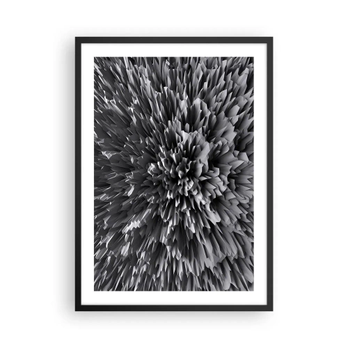 Pôster com moldura preta - Composição abstrata em preto e branco com formas geométricas - 50x70cm - Não pode ficar mais difícil do que isso - Decoração de parede moderna para a sala de estar e quarto ARTTOR