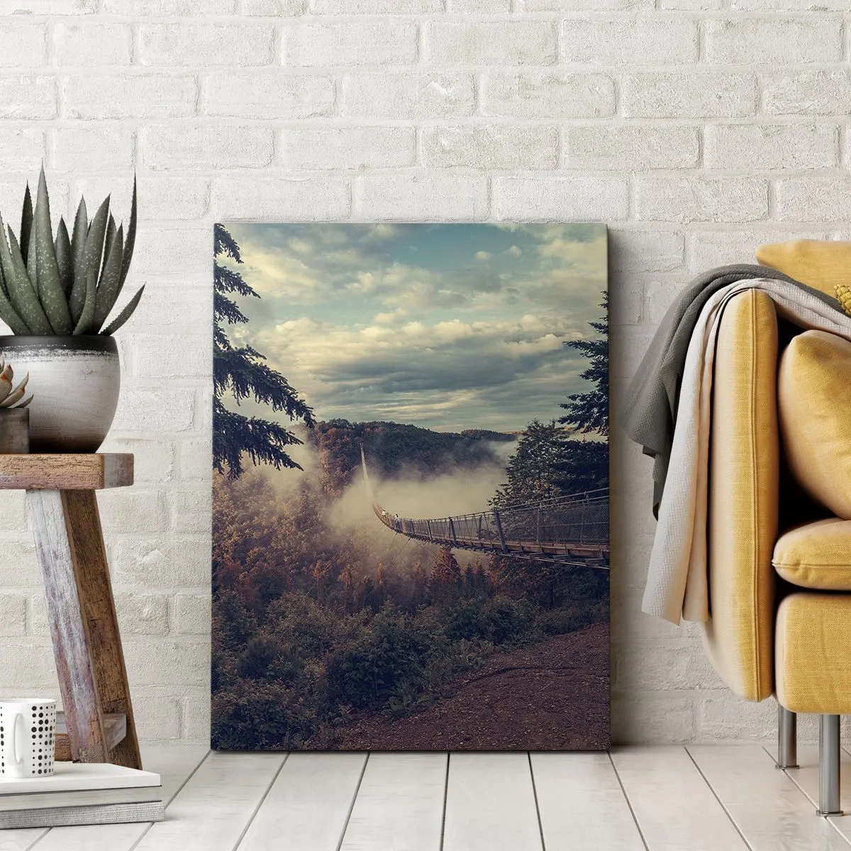 Quadro em tela - Na floresta de outono - 55x100 cm