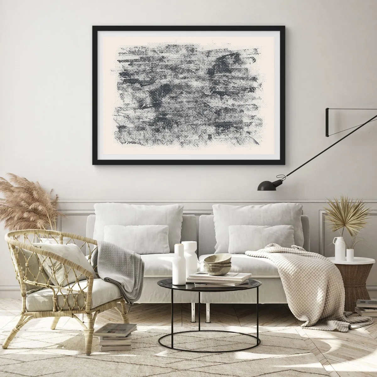Pôster com moldura preta - Composição nebulosa - 91x61 cm