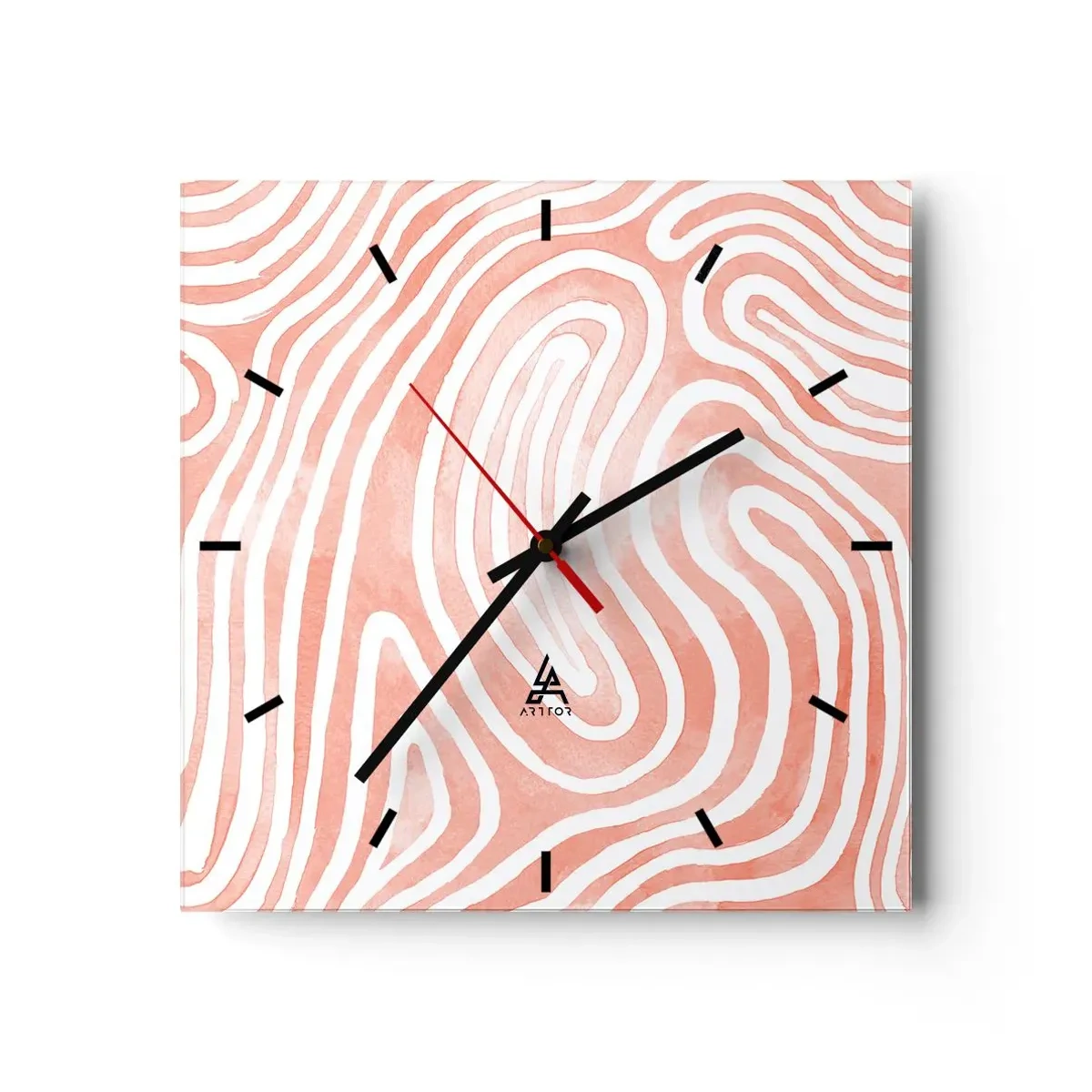 Relógio de parede - Relógio em vidro - No labirinto de corais - 30x30 cm