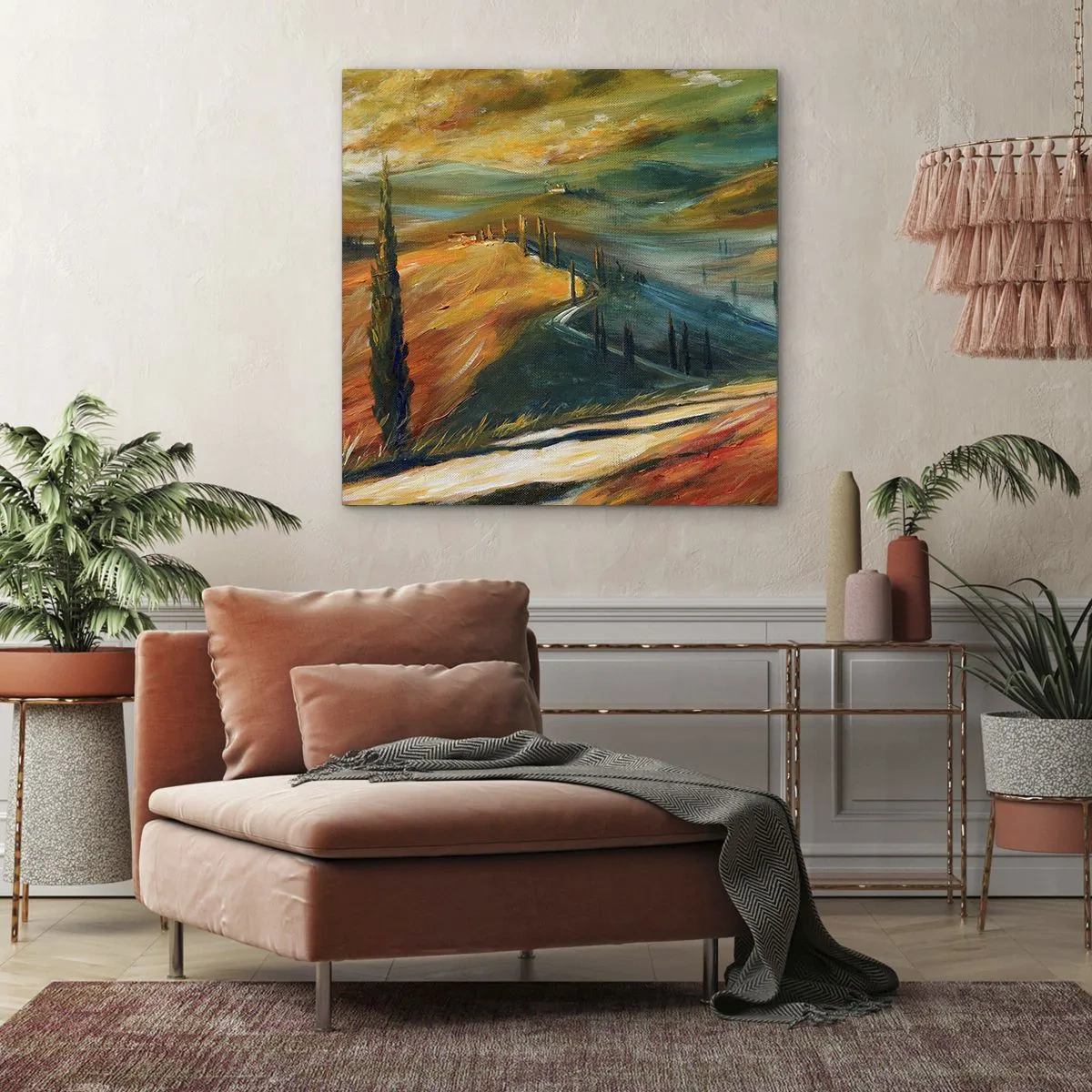 Quadro em tela - Paisagem da Toscana - 30x30 cm