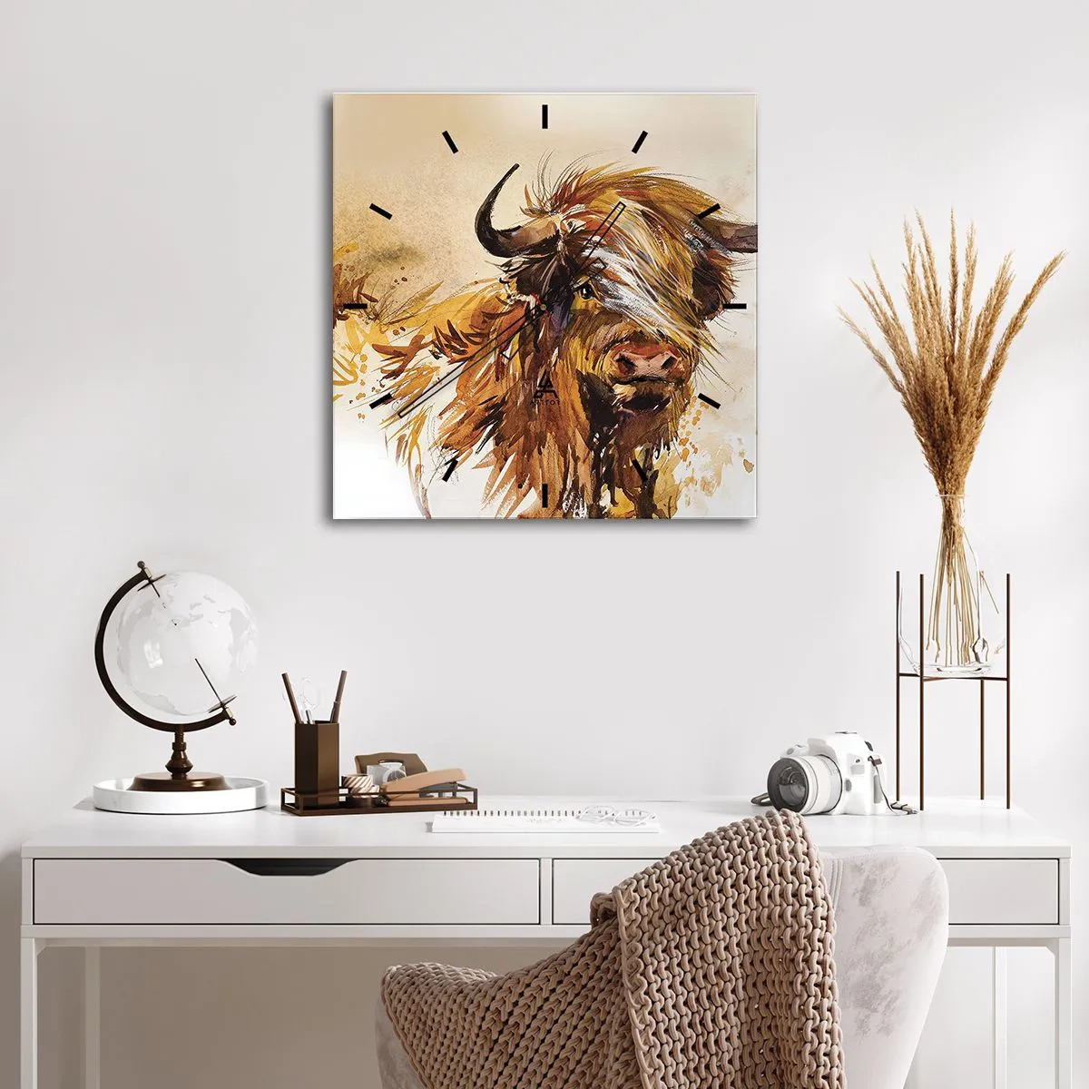 Relógio de parede - Relógio em vidro - Orgulho do caçador - 40x40 cm