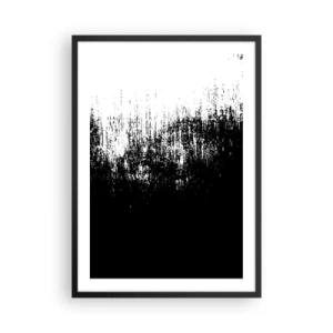 Pôster com moldura preta - Composição abstrata em preto e branco - 50x70cm - E o vencedor é... - Decoração de parede moderna para a sala de estar e quarto ARTTOR