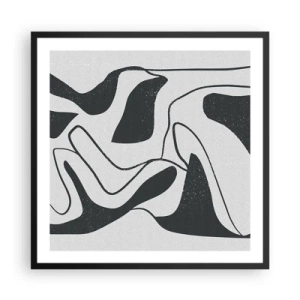 Pôster com moldura preta - Labirinto abstrato divertido - 60x60 cm