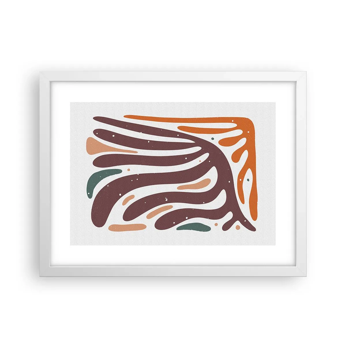 Pôster em moldura branca - Composição orgánica radiante - 40x30 cm