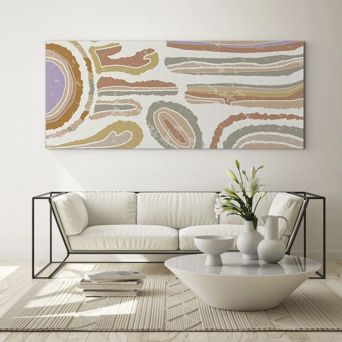 Quadro em vidro - Secções transversais coloridas - 100x40 cm