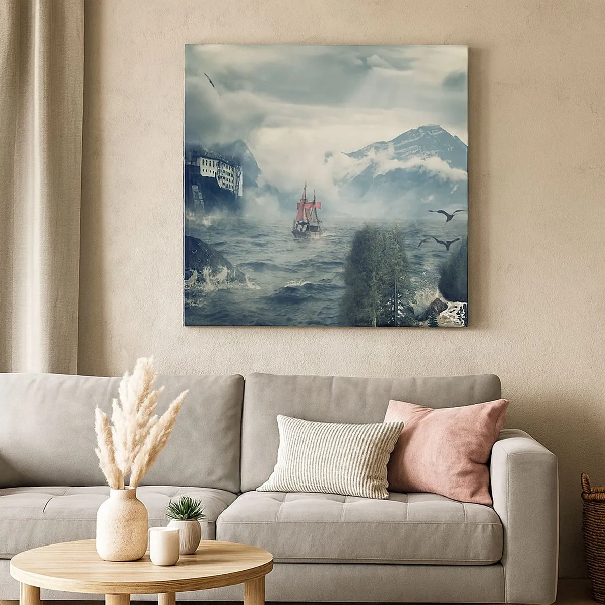 Quadro em tela - Nas águas mágicas - 30x30 cm