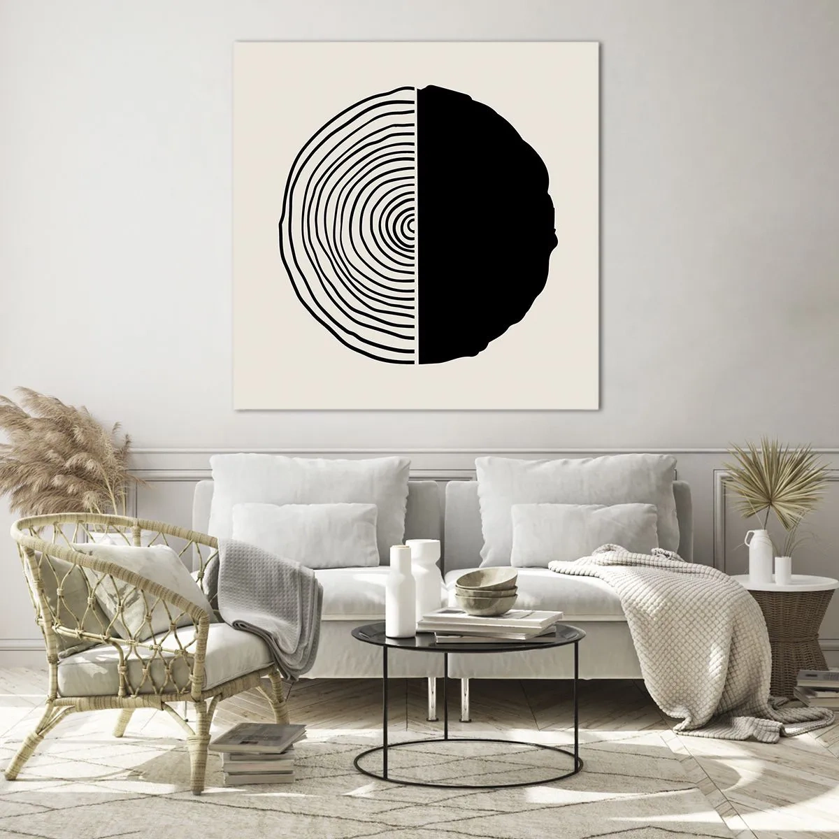 Quadro em vidro - Meio a meio - 70x70 cm