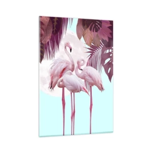 Quadro em vidro - Três graças de pássaros - 80x120 cm