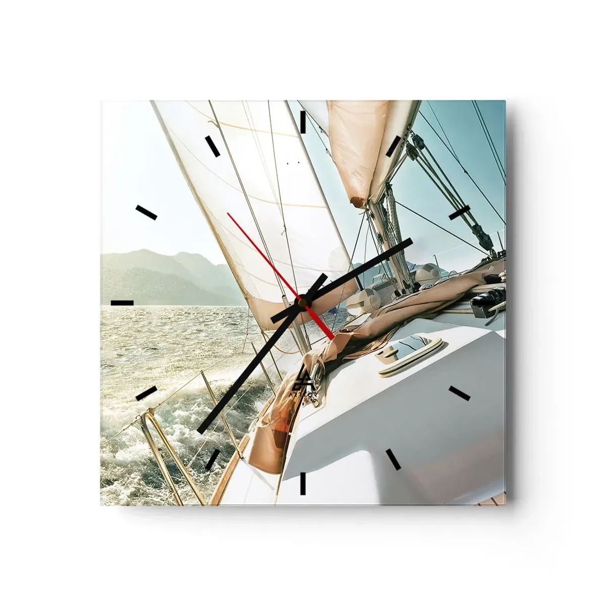 Relógio de parede - Relógio em vidro - Sob a vela - 40x40 cm