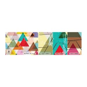 Amostra de Papel de Parede Standard Eco - Três por três - Abstração, Pedaço, Triângulos - 100x30 cm