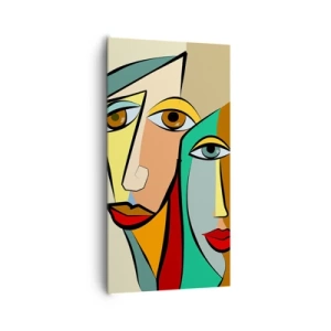 Quadro em tela - Casal cubista - 65x120 cm