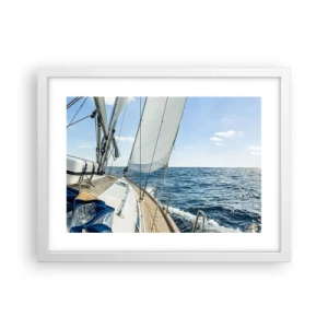 Pôster em moldura branca - Ahoy, aventura - 40x30 cm