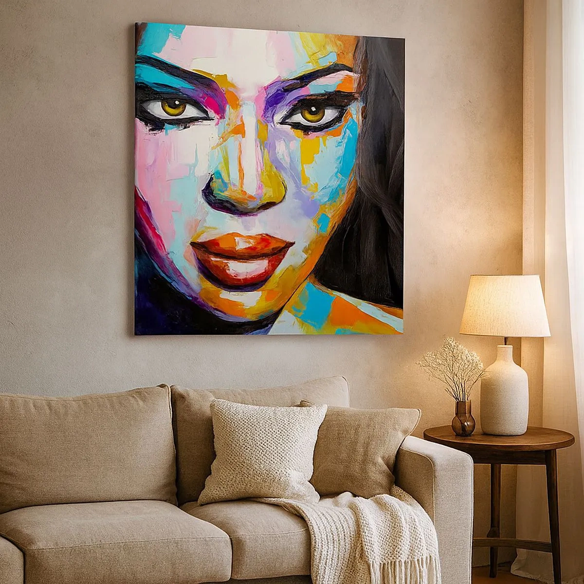 Quadro em tela - É impossível tirar os olhos - 30x30 cm