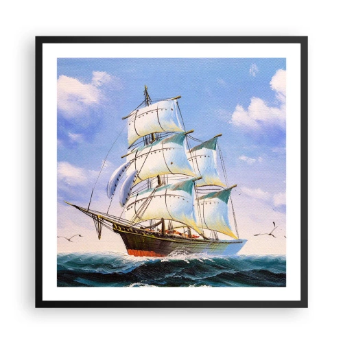 Pôster com moldura preta - Orgulhosamente com o vento - 60x60 cm