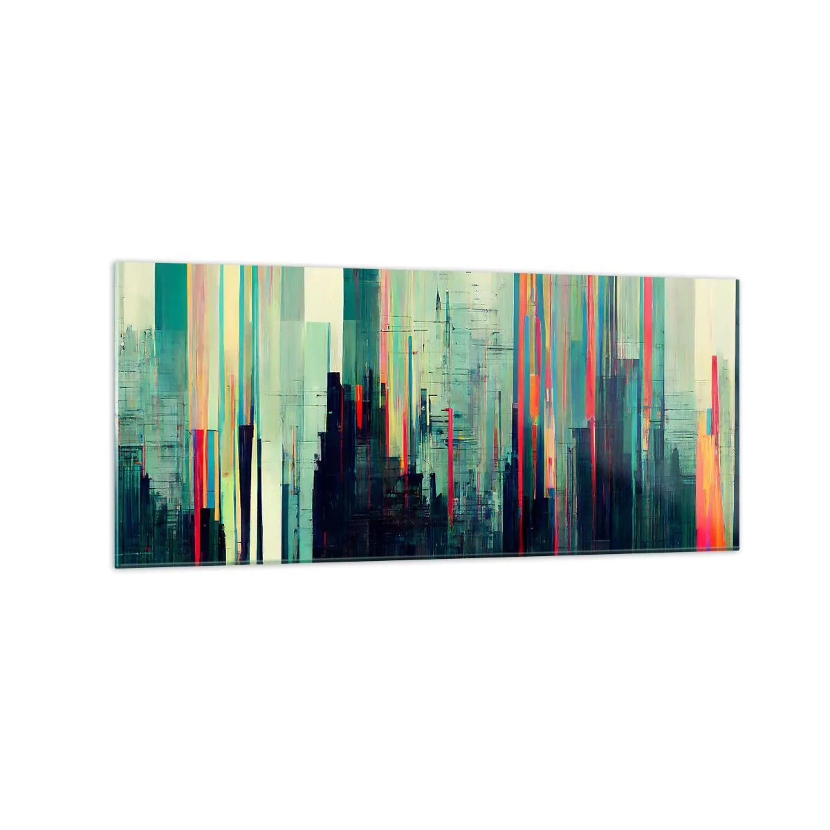 Quadro em vidro - Cidade futurista - 120x50 cm