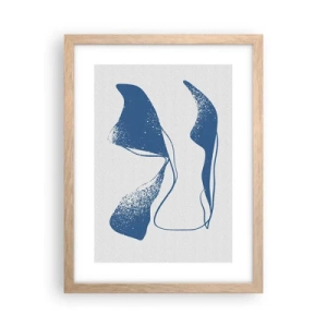 Pôster com moldura de carvalho claro - Abstração alada - 30x40 cm