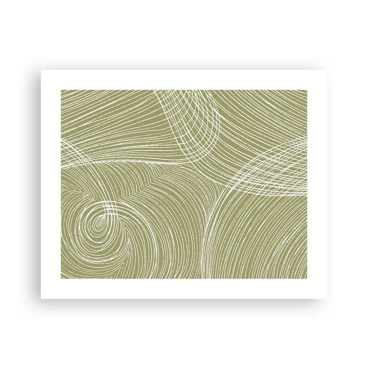 Pôster - Abstração intrincada em branco - 50x40 cm