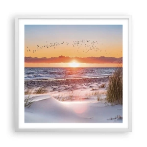 Pôster em moldura branca - Paisagem horizontal - 60x60 cm