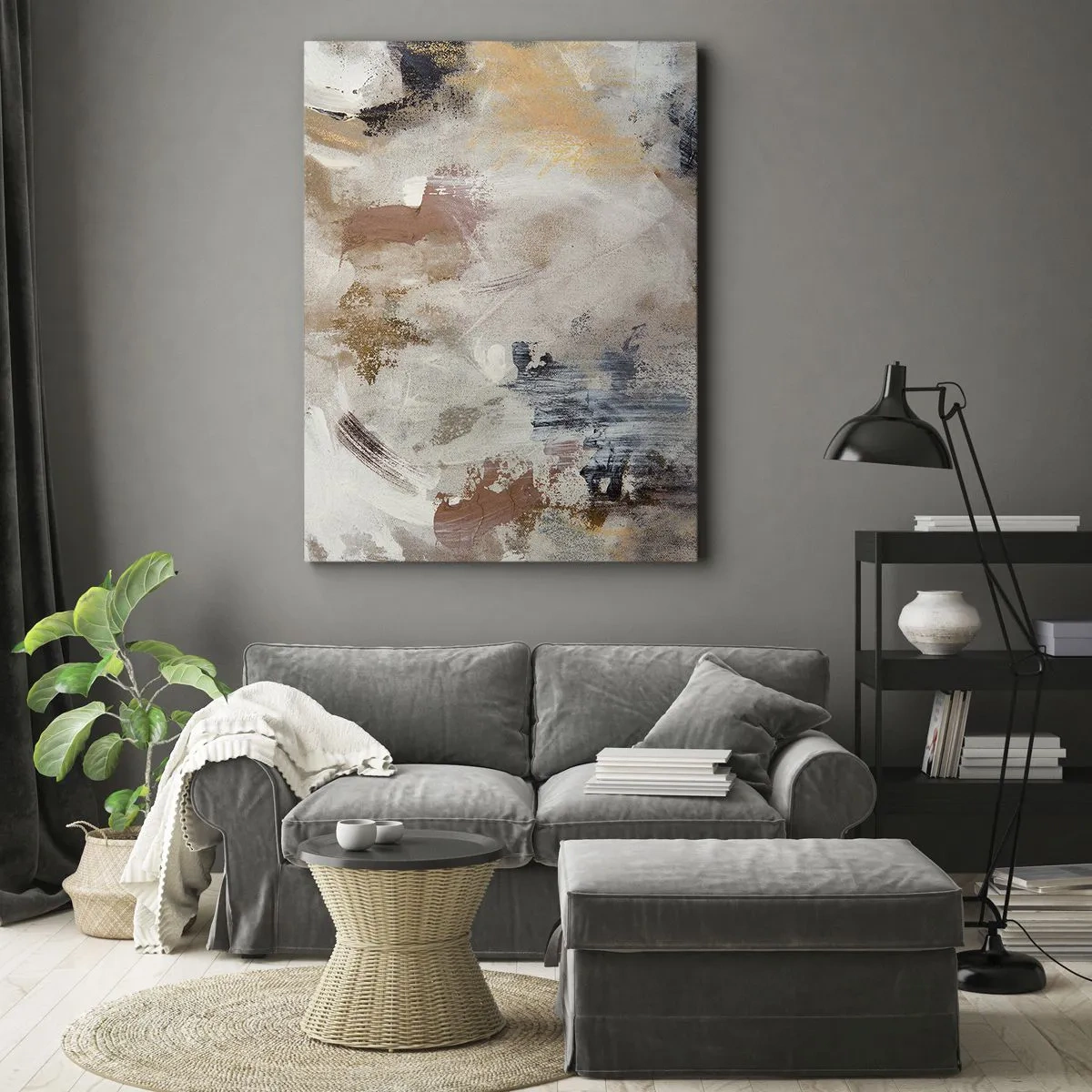 Quadro em tela - Abstração enevoada - 50x70 cm