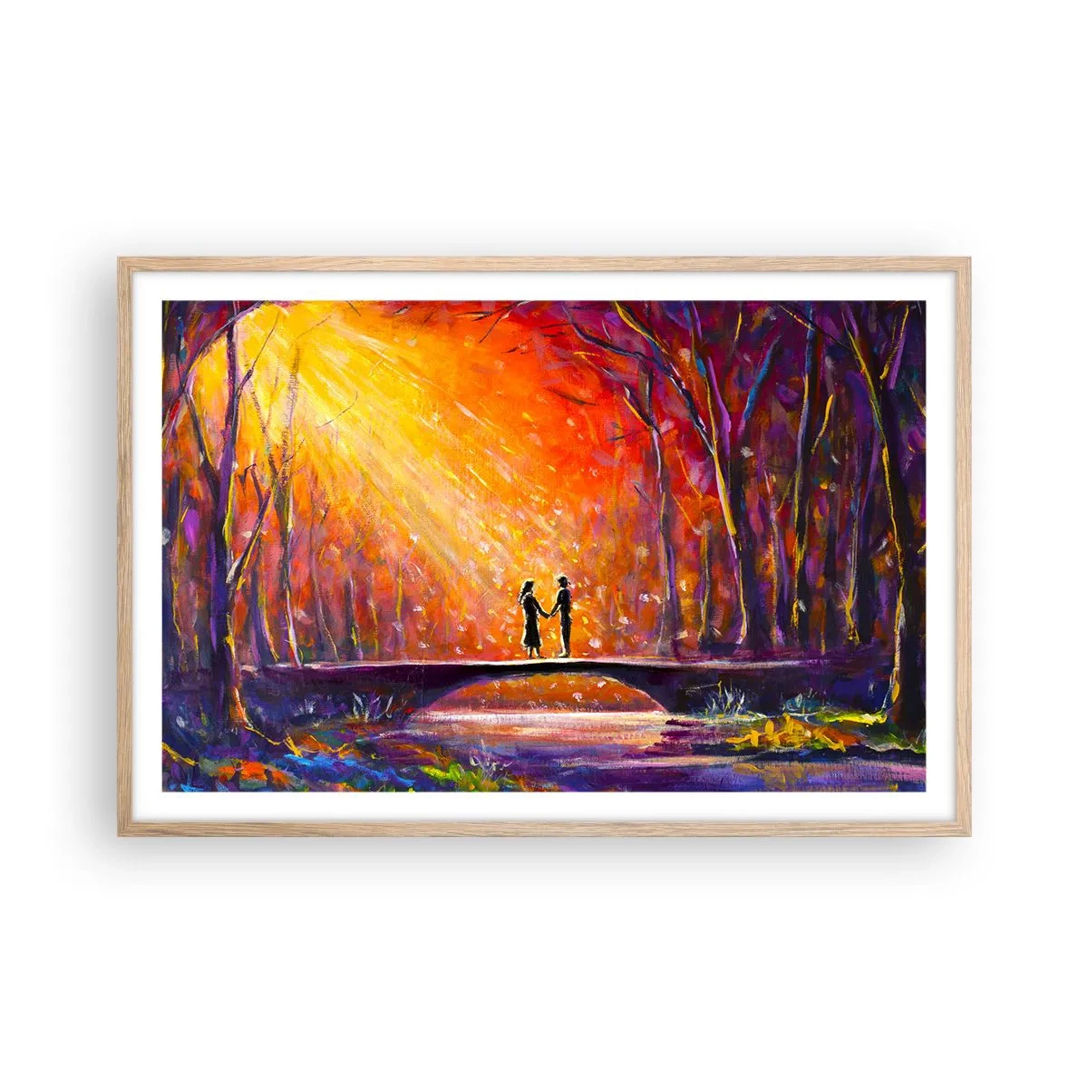 Pôster com moldura de carvalho claro - O céu também os ama - 91x61 cm