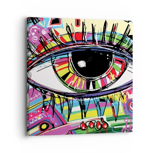 Quadro em tela - Olho colorido - alma colorida - 30x30 cm