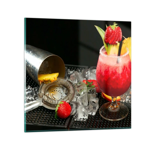 Quadro em vidro - Invocar o sabor - 40x40 cm