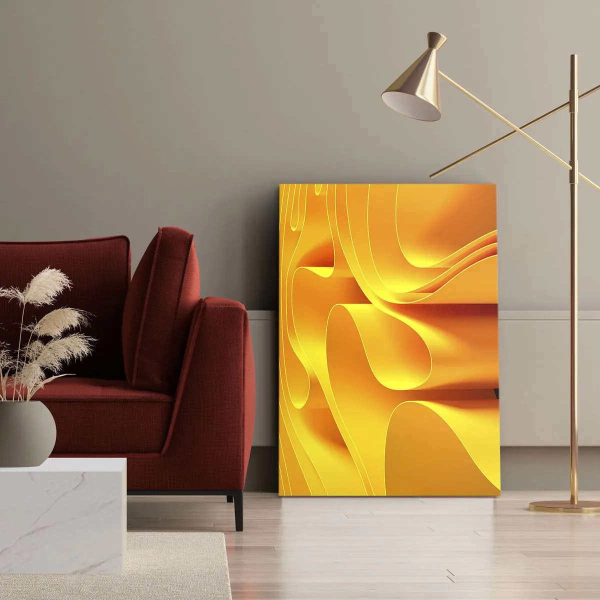Quadro em tela - Como as ondas do sol - 65x120 cm