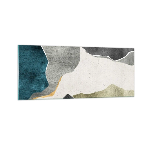 Quadro em vidro - Composição de mosaico com fio de ouro - 100x40 cm