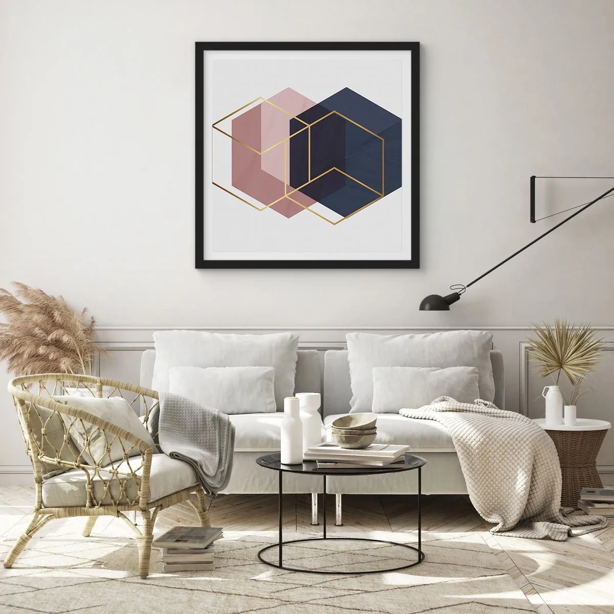 Pôster com moldura preta - O poder da simplicidade - 60x60 cm