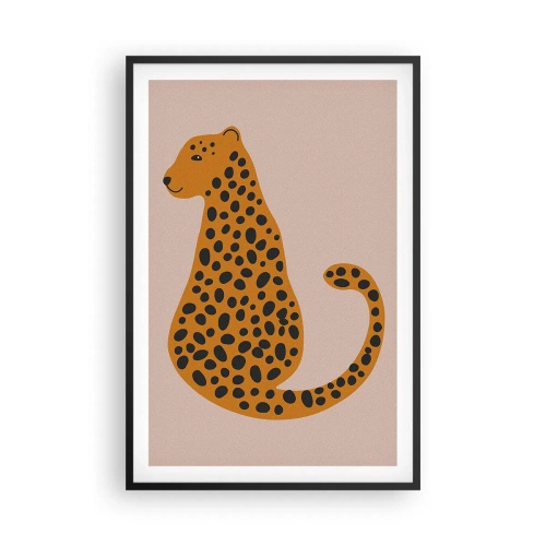 Pôster com moldura preta - A estampa de leopardo está na moda - 61x91 cm