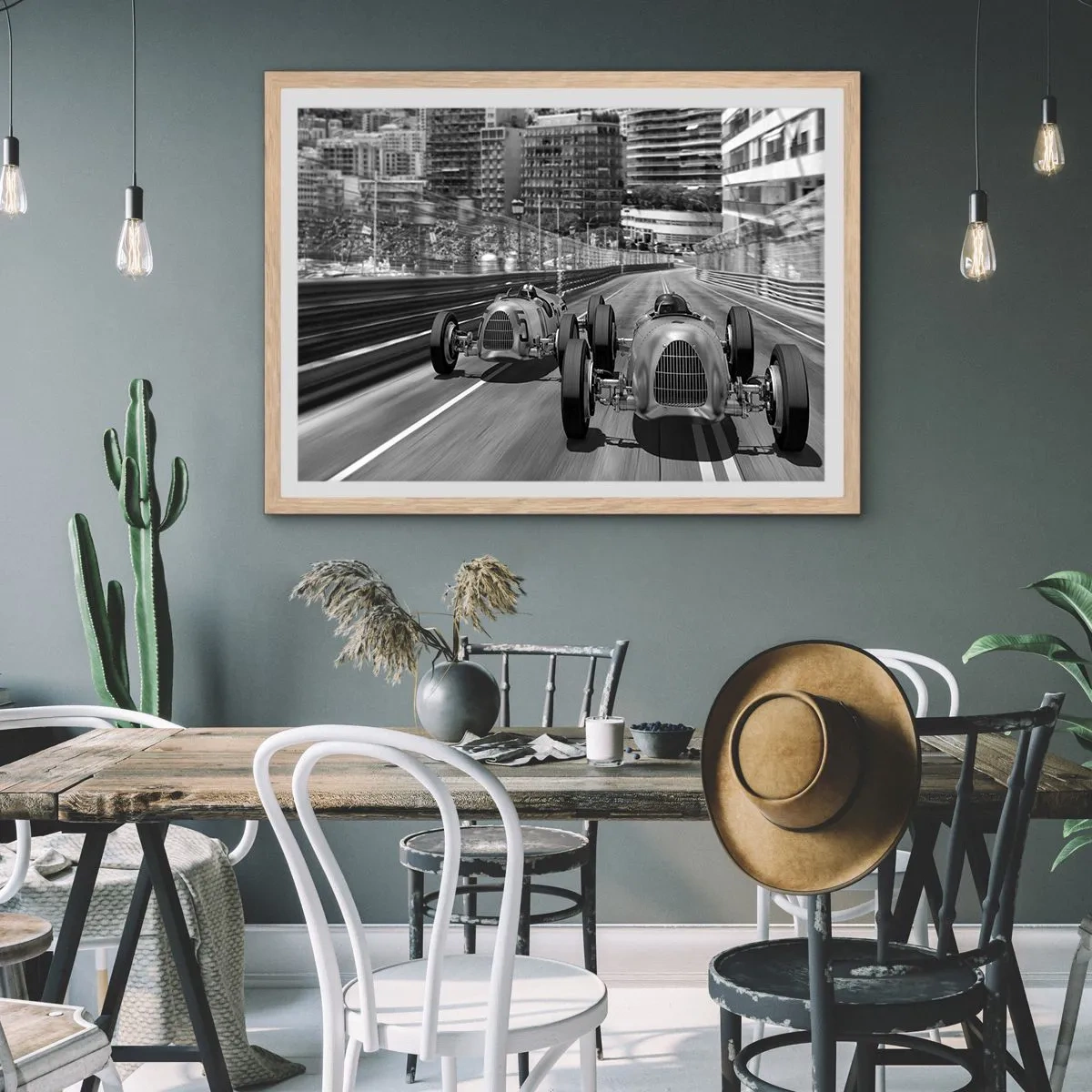 Pôster com moldura de carvalho claro - Era uma vez em Monte Carlo - 91x61 cm