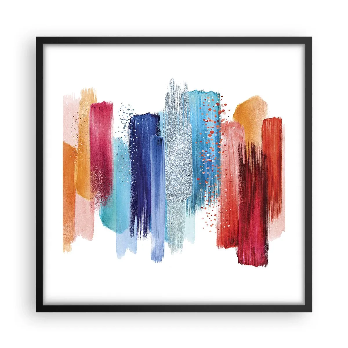 Pôster com moldura preta - Para cima e para baixo  - 50x50 cm