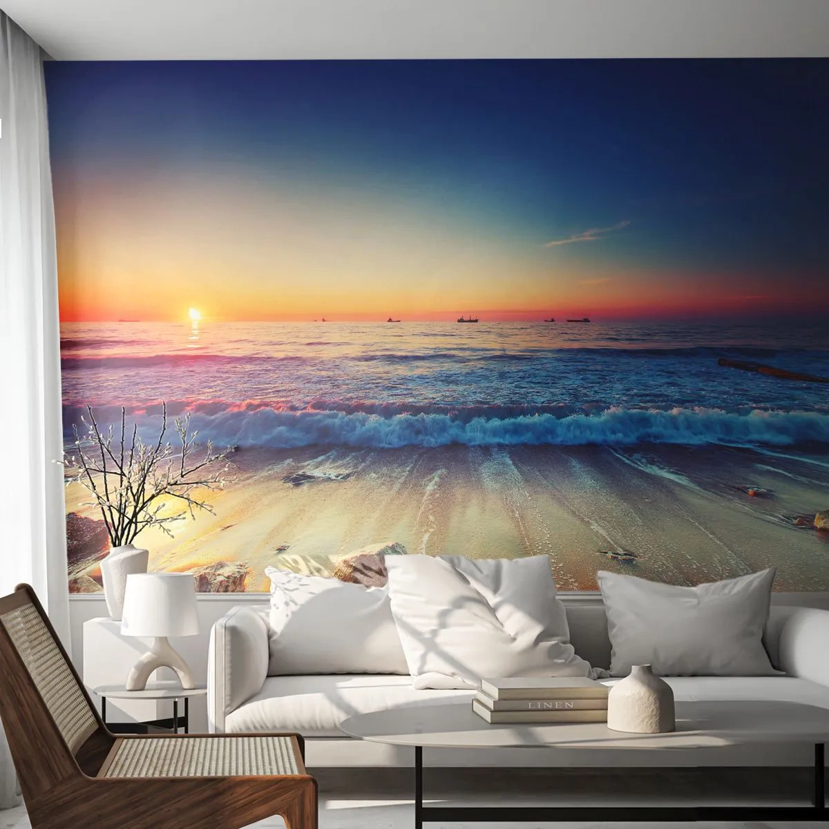 Papel de Parede Standard Eco - E além do horizonte? - Paisagem, Mar, Pôr do sol - 400x280 cm