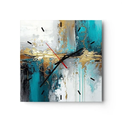 Relógio de parede - Relógio em vidro - Tudo flui - 30x30 cm