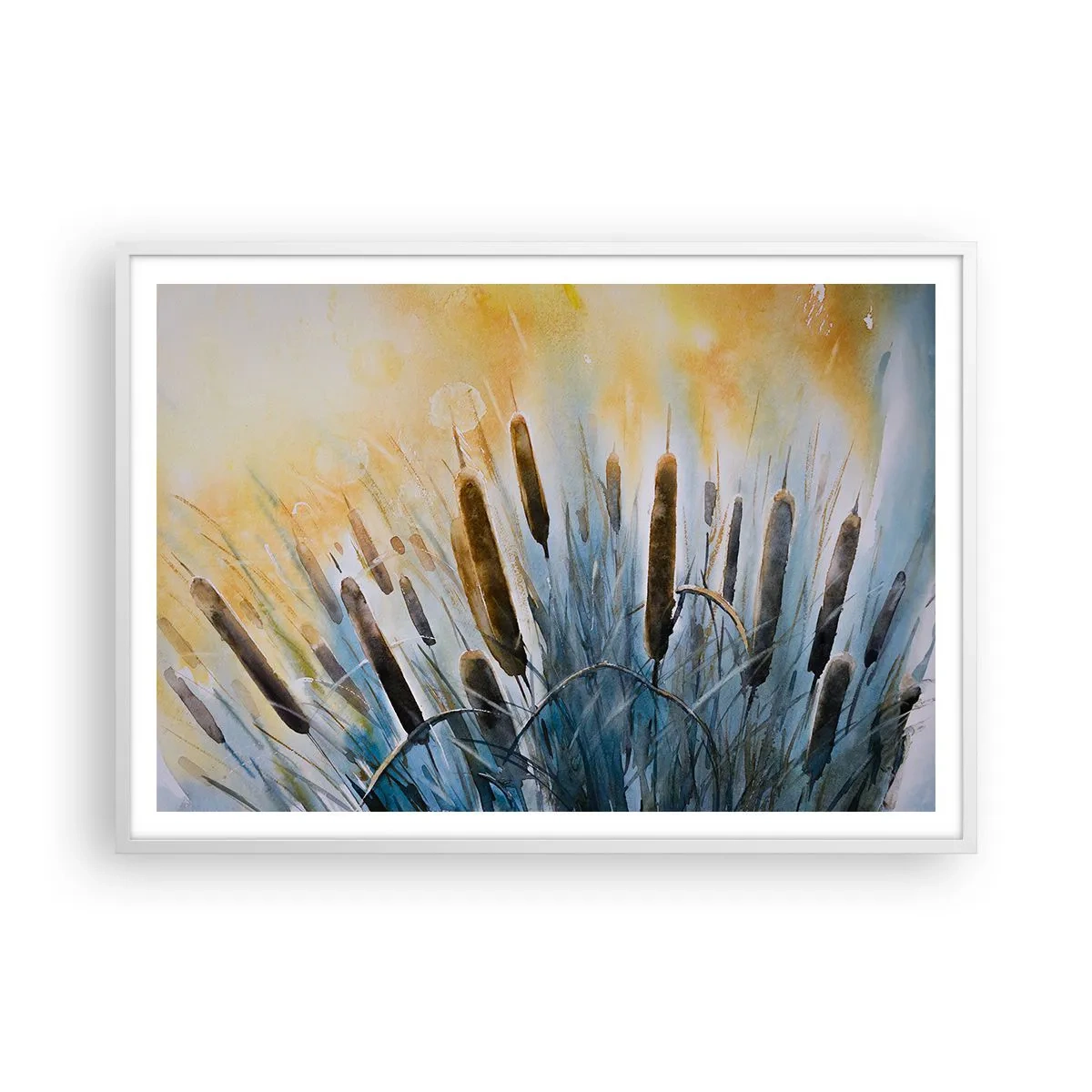 Pôster em moldura branca - O frio da água, o calor do sol - 100x70 cm